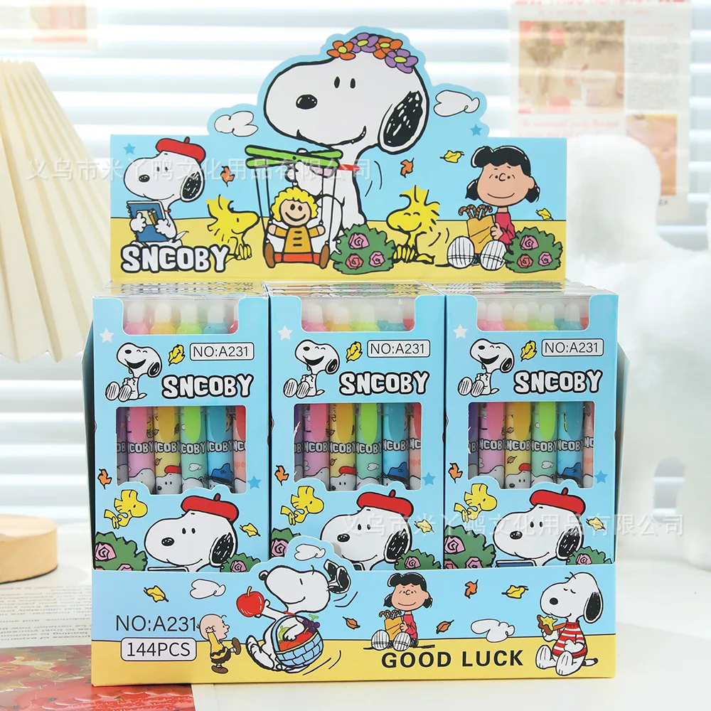 Фото Набор стираемых ручек Snoopy с синим стержнем для отработки почерка, сухие водные ручки, милые канцелярские принадлежности для студентов №2
