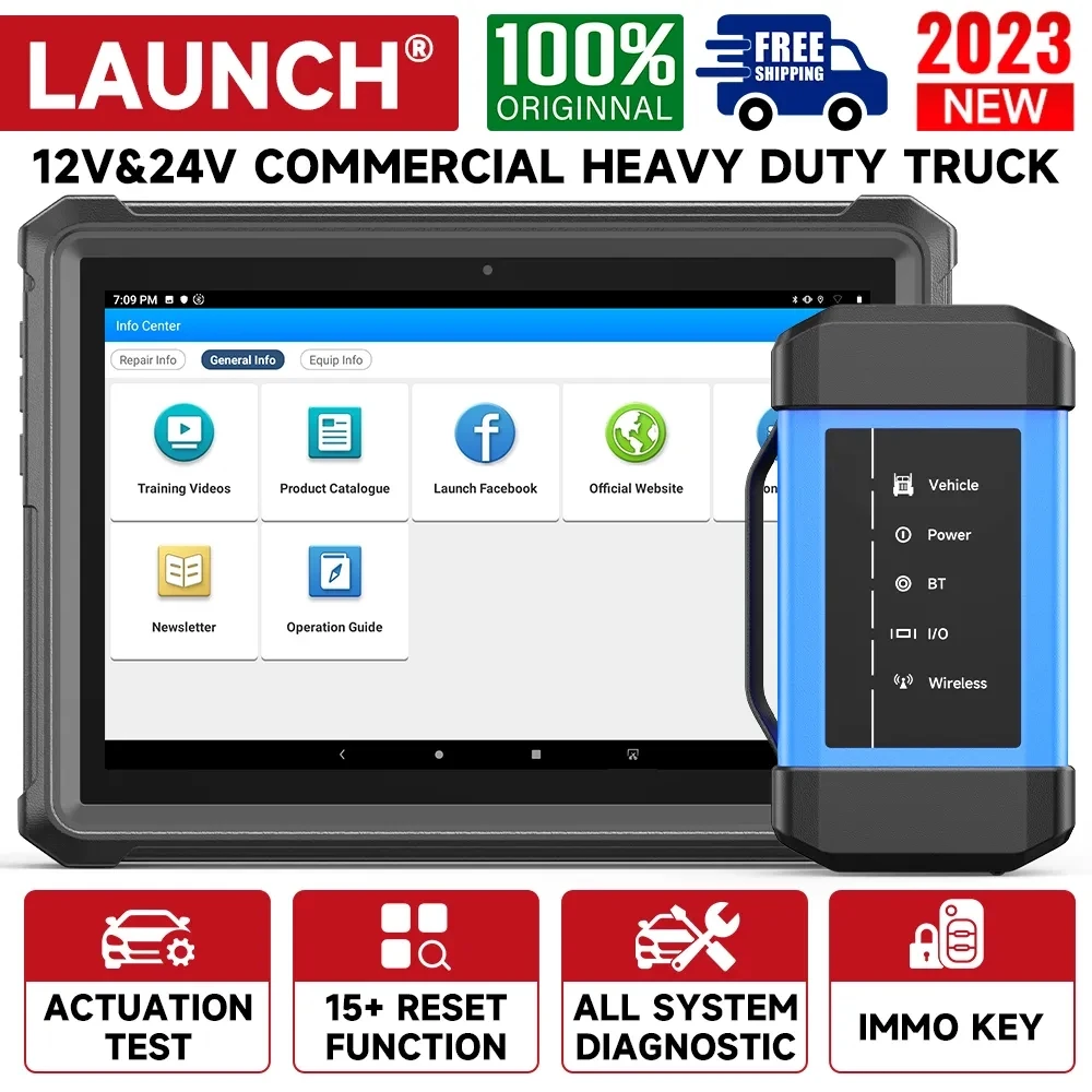 Диагностический сканер LAUNCH X431 V + HDIII, 12 В/24 В