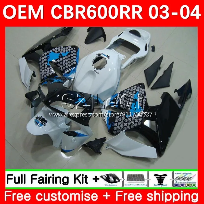 

Graffiti blue Injection Body For HONDA CBR600F5 CBR600 CBR 600CC 600RR 600 RR CC F5 03 04 CBR600RR 2003 2004 OEM Fairing 36LQ.19