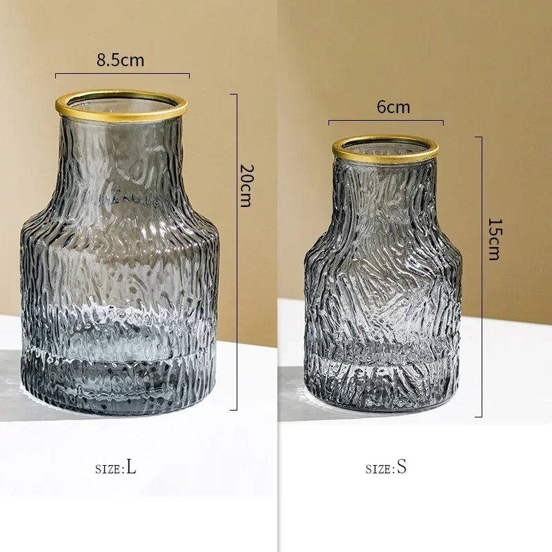 Прозрачная стеклянная ваза большая с горлышком для гостиной спальни рабочего