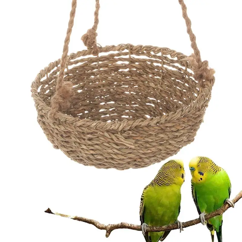 

Charming Decorative Hummingbird House Rattan Parrot Summer Houses Multifunctional Rustic Bird Huts For Gerbils Budgies Bluebirds