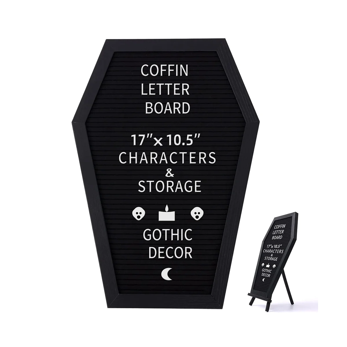 

Black Felt Letter Board, Gothic Message Board Office Home Decor Letter Board with 340 White Changeable Characters