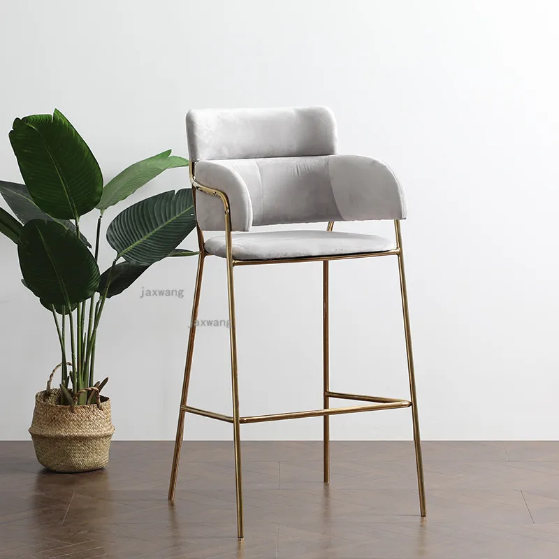 

Nordic Golden Iron Bar Chairs Restaurant Backrest Lounge Leisure Bar Lounge Bar Armchair Taburetes Cocina Balcony Furniture