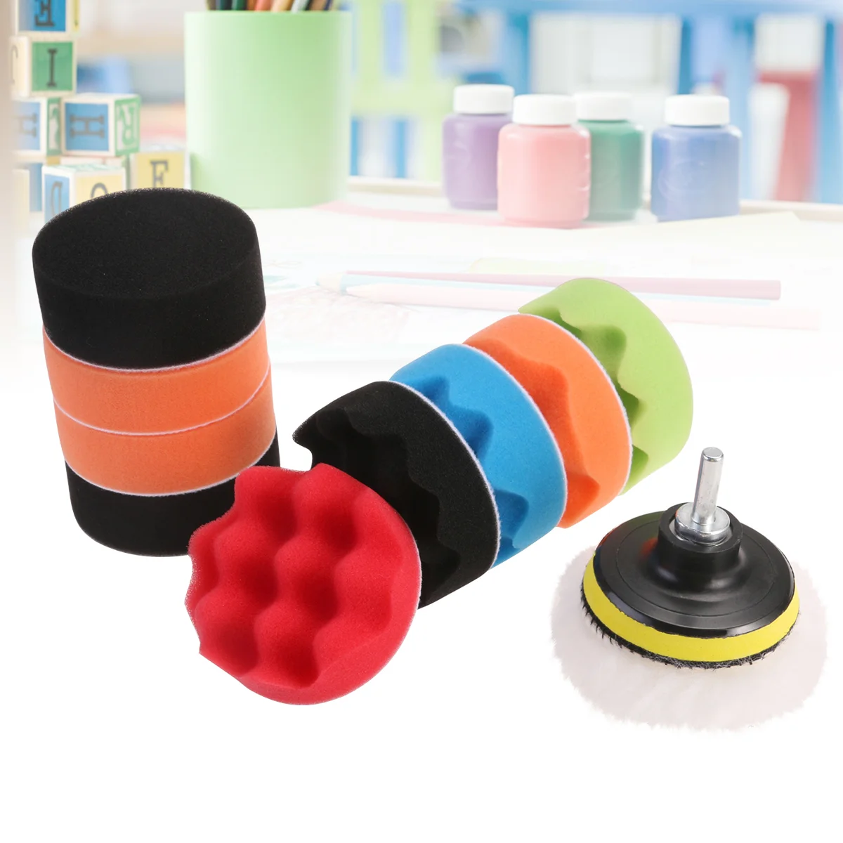 

12 in 1 Auto Waxing Polishing Buffing Pads Kit Set for Car Furniture Handicraft Glass