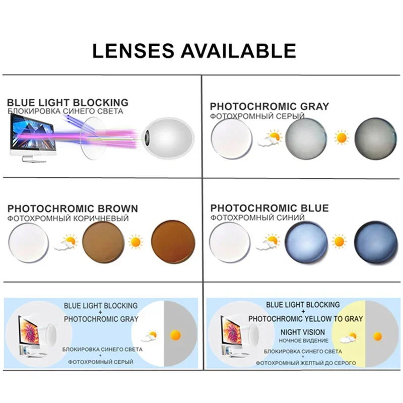 Очки для близорукости сферические от -0 5 до -10 женские и мужские полусплавные очки