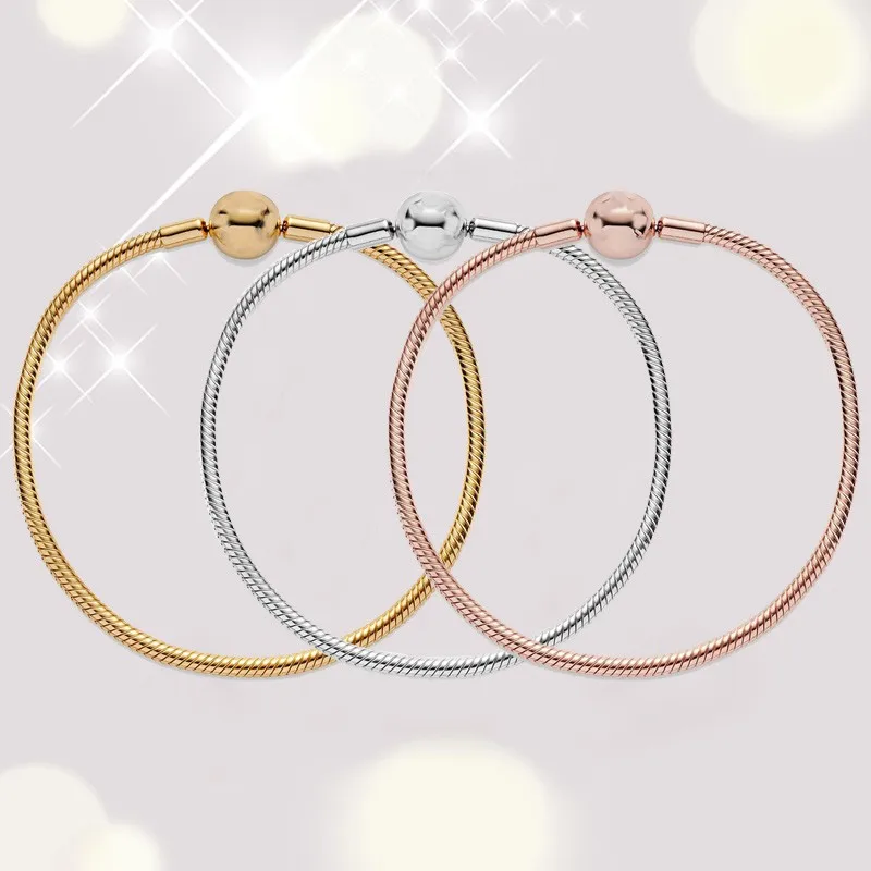 

Original Pando Charm Chain Snake Bracelet 100% 925 Sterling Silver Bracelet For Women's Fashion Classic High Quality Diy Jewelry
