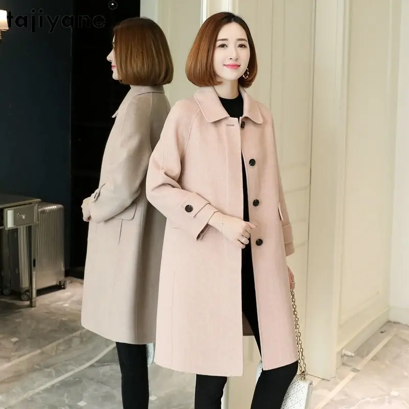 

Tajiyane Elegant Wool Coats for Women Mid-length Thickened Wool Jacket Women's Clothing Ladies Winter Coats and Jackets Lapels
