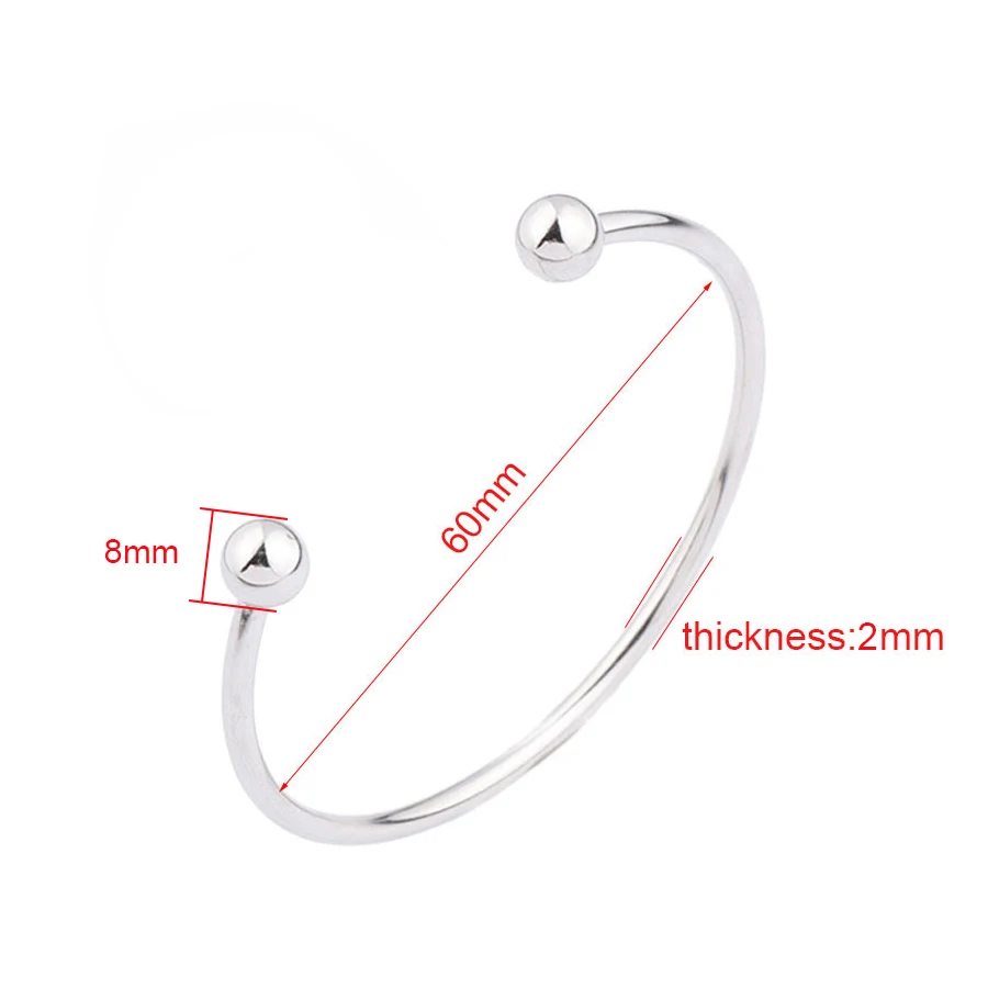 2 Pcs 2022 New Stainless Steel Bracelet Handmade Jewelry Two Beads Men And Women Adjustable Bangle Making Accessories Wholesale