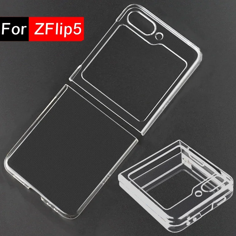 

Transparent Case for Samsung Galaxy Z Flip 5 Protective Hard PC Case Shock-resistant Bumper Shell Folding Cover for ZFlip5 5G