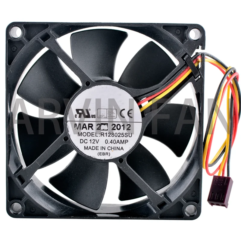 R128025SU 8 см 80 мм вентилятор 80x80x25 мм 12 В постоянного тока 0,40 а 3-контактный гидравлический подшипник высокоскоростной охлаждающий вентилятор для шасси процессора