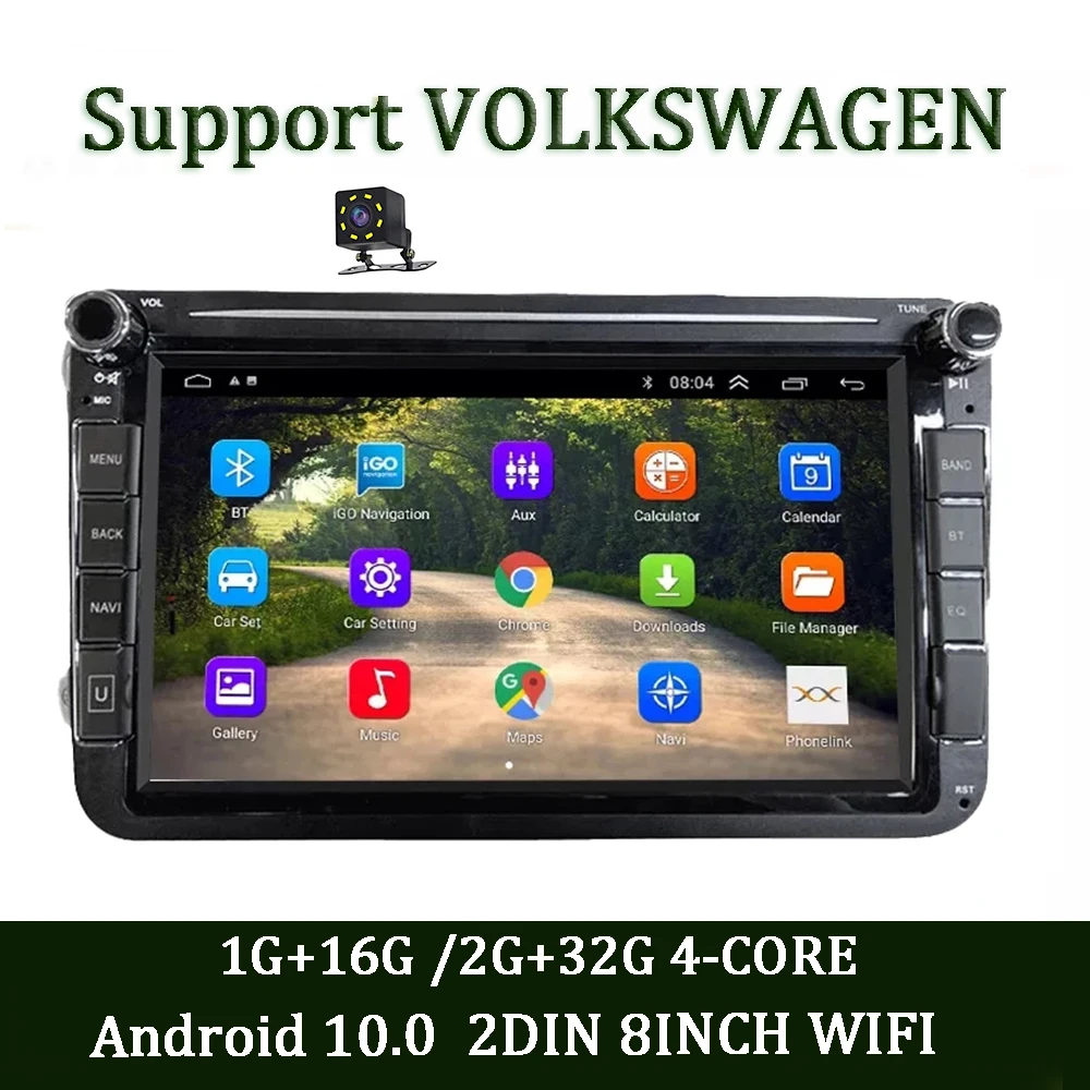 

Автомобильный мультимедийный плеер Android10 для VW, 7-дюймовый сенсорный экран, GPS-навигация, Wi-Fi Bluetooth RDS FM/ AM, автомагнитола с CarPlay DAB