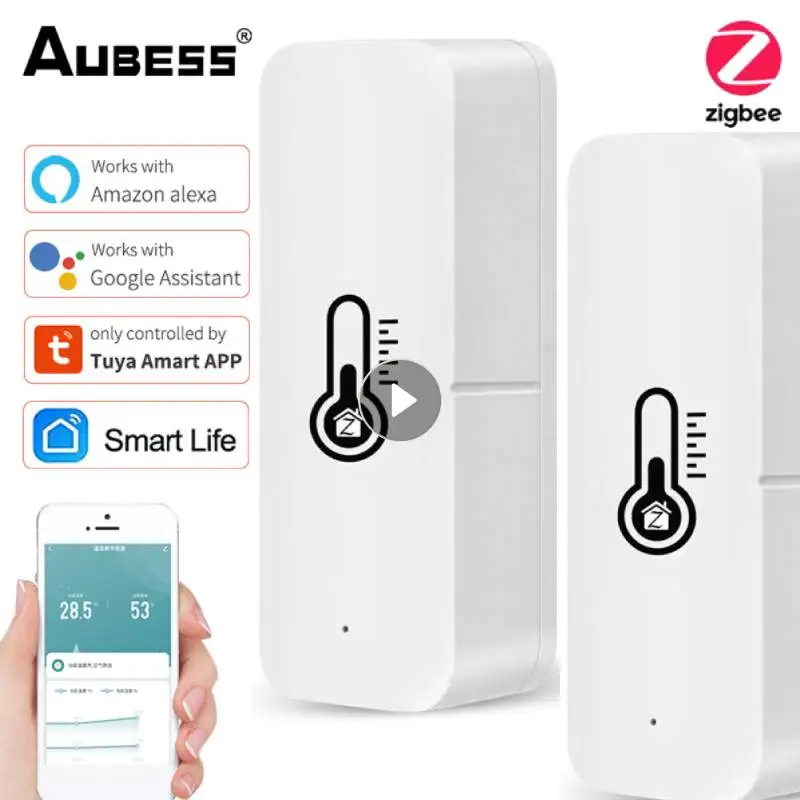 

Датчик температуры и влажности Tuya Zigbee, комнатный гигрометр с управлением через приложение для умного дома и Alexa Google Home