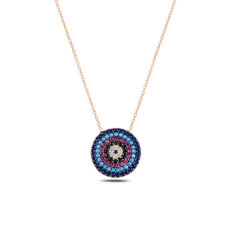 

Silver 925 Sterling Zircon Cubic Zirconia Society Eye Necklace