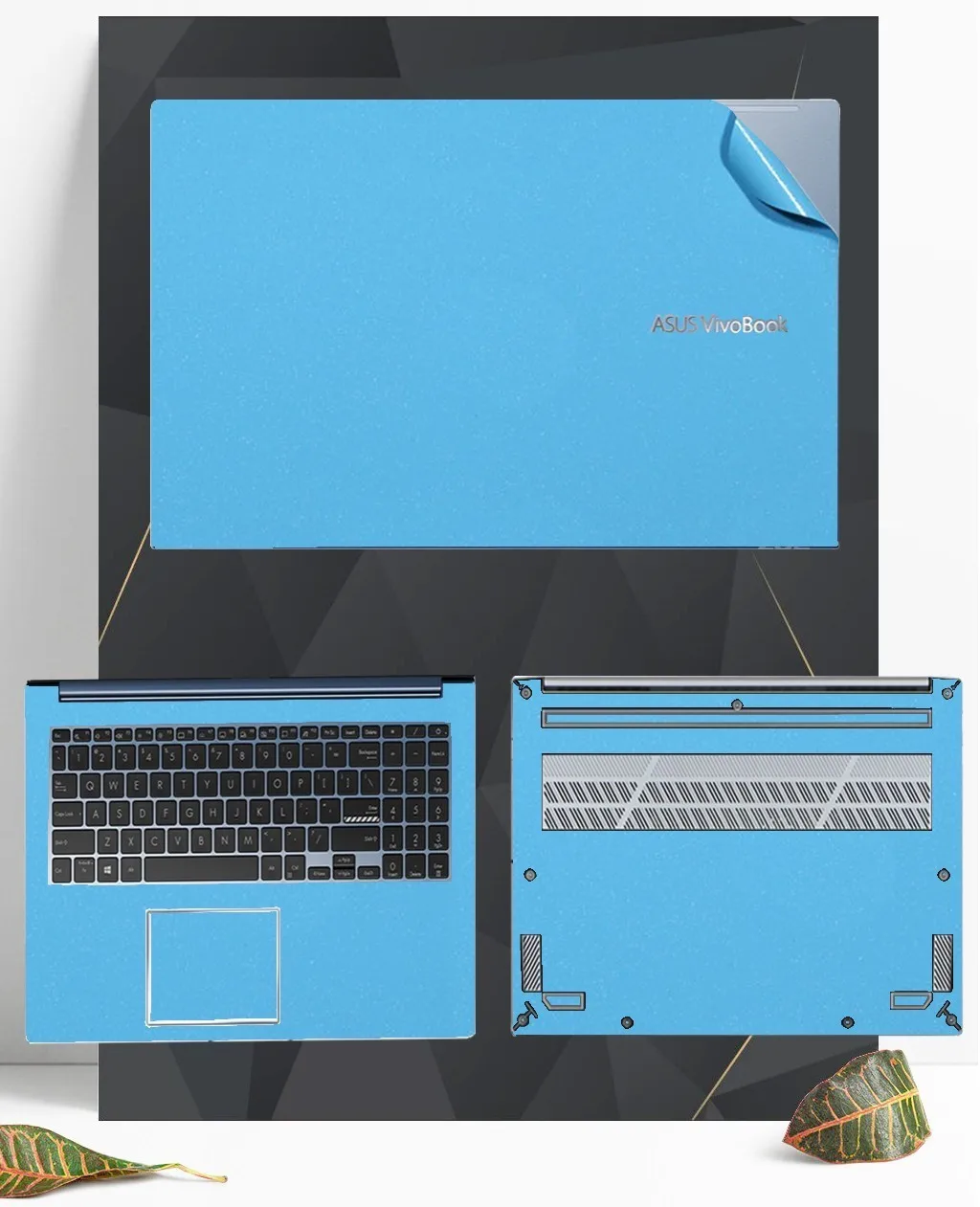Кожаные наклейки для ноутбука ASUS vivobook KH