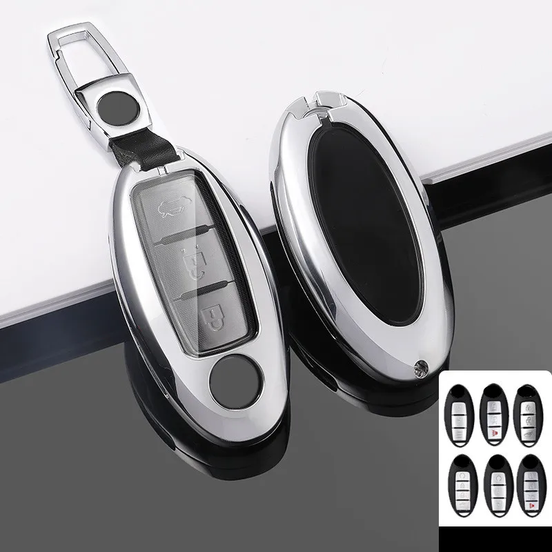 

Alloy Remote Key Case Cover For Nissan X-Trail T32 Qashqai Murano Altima Armada Sentra Tidda Livida Note Juke Protective Shell