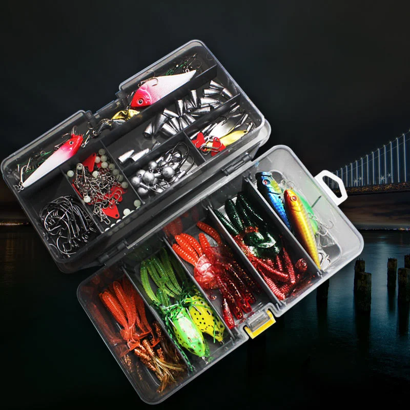 

210 Pcs Fishing Lure Tackle Kit Artificial Rotating Floating Fishing Minnow Crankbait Wobblers for All Waters