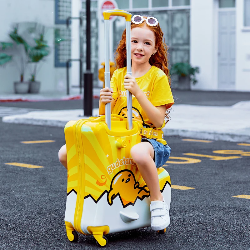 AO WEI LA OW Travel Suitcases PC Kids' Luggage Suitcase with Wheels Ride-On  Rolling Trolley Case Fits to Kid 1-12 Years Old