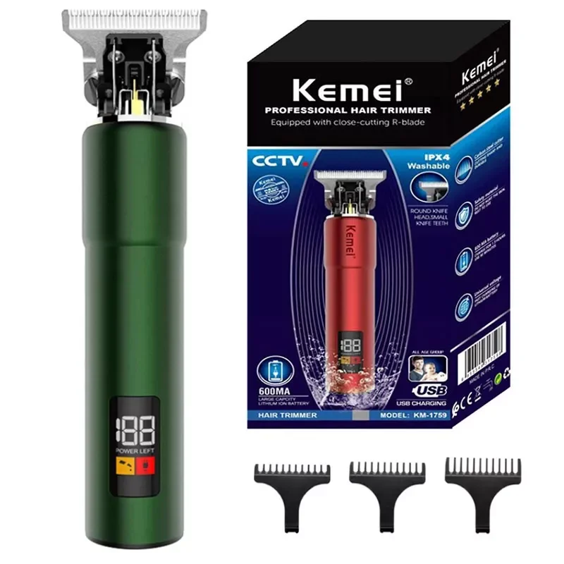 

Original kemei waterproof cordless barber hair trimmer blade can be zero men powerful electric beard trimmer hair cutter machine