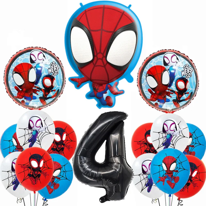 

1Set Spiderman and His Amazing Friends Theme Balloon Boys Birthday Party Decor Super hero Spidey Balloons Baby Shower Supplie