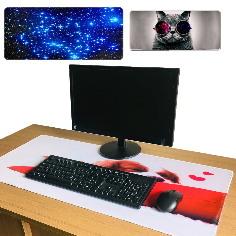 

Hot Sell Extra Large Mouse Pad Gaming Mousepad Anti-slip Natural Rubber with Locked Edge Gaming Mouse Mat Dessk PC Extend Carpet