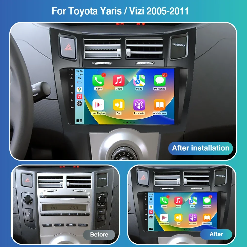 Автомагнитола BQCC 9 Quad Octa Core Android с Carplay, WIFI, GPS, 4G, Mirrorlink для Toyota Yaris 2005-2011 (art.: 3920d8c27ac6c) - 3920d8c27ac6c