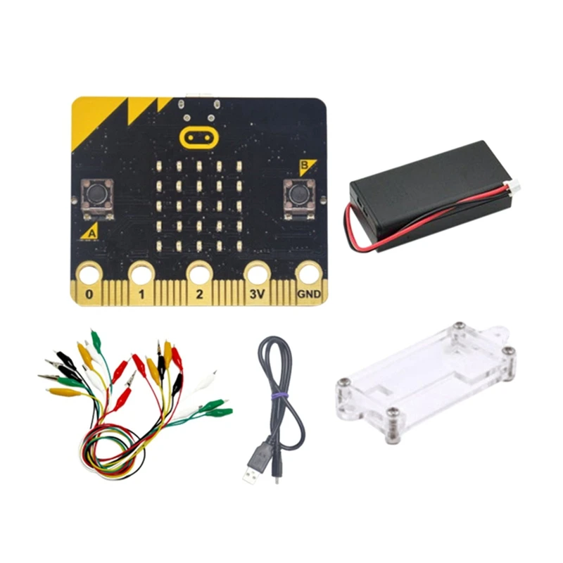 Фото BBC Microbit Go Start Kit Micro:Bit BBC Макетная плата DIY Программируемое обучение с зажимами типа «крокодил» Набор тестовых проводов №1