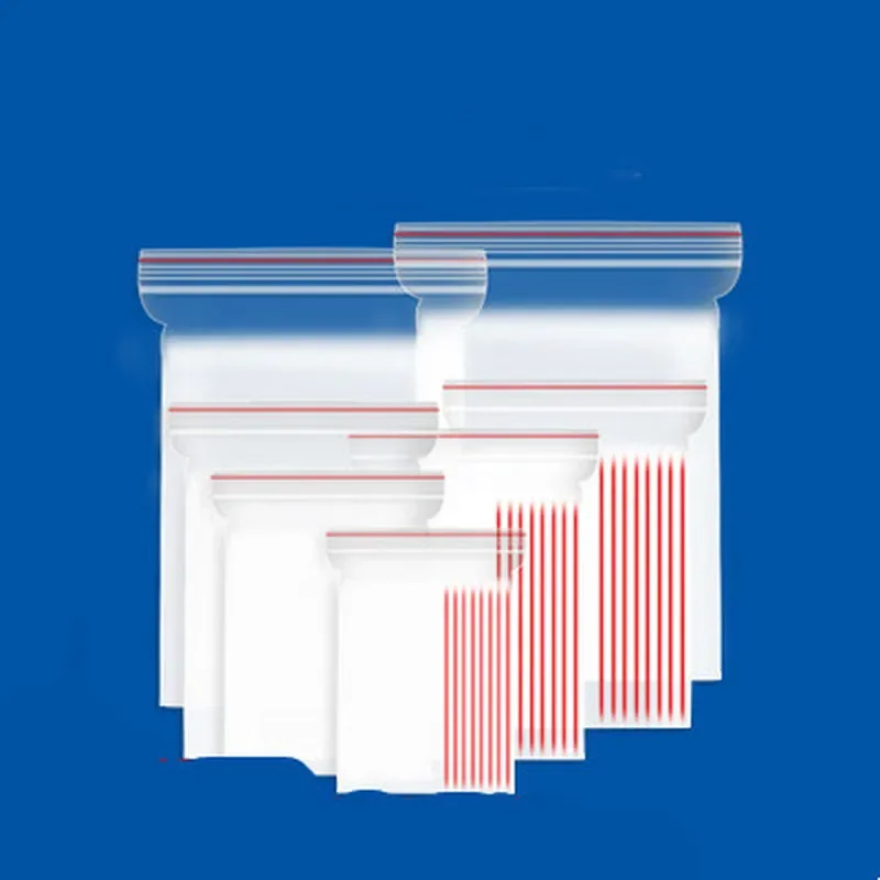

Resealable Zip Lock Bags Self Seal Clear Plastic Poly Bag Food Storage Package Reclosable Vacuum Fresh Bag