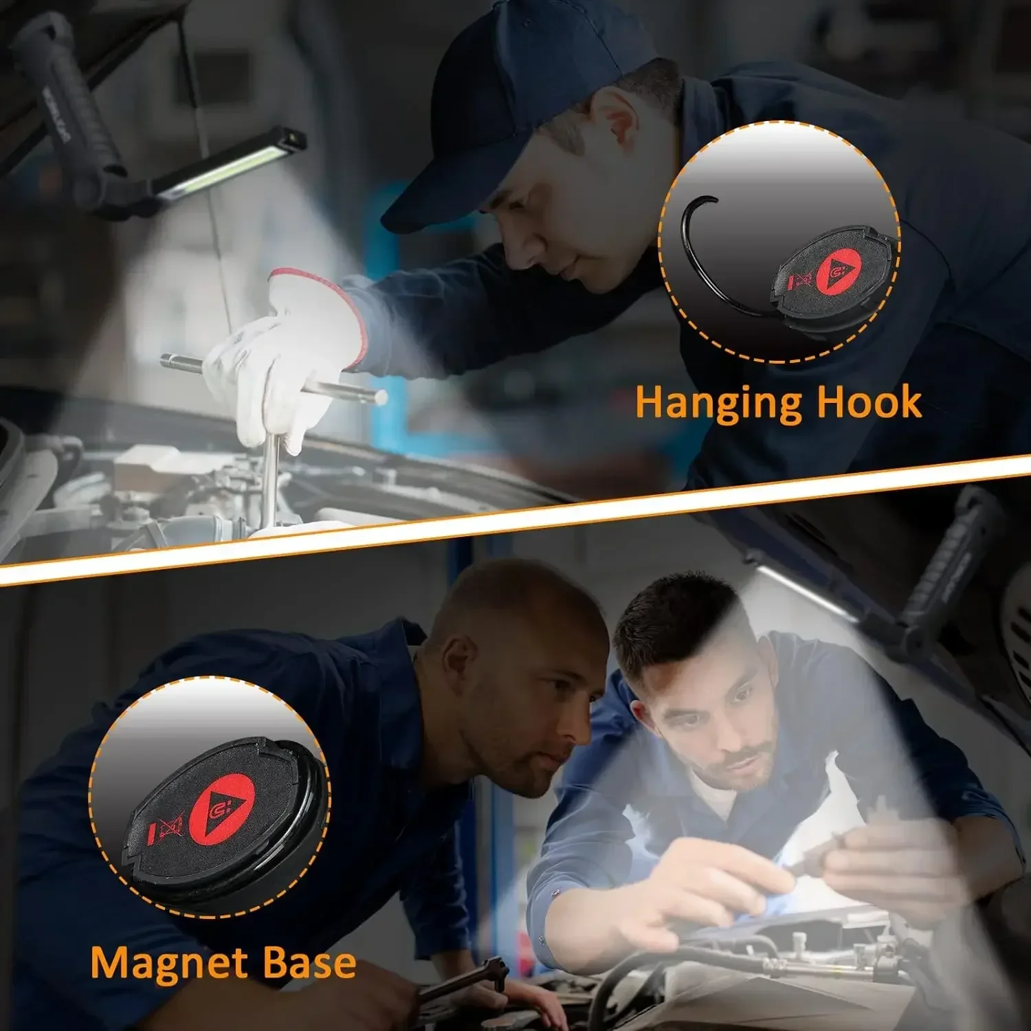 Портативный Рабочий Фонарик KDULIT С Магнитной USB-перезаряжаемой 5-режимной Ручной