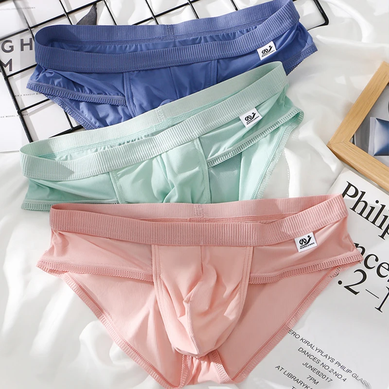 Мужские трусы из сетчатой ткани темно-синие дышащие быстросохнущее нижнее белье