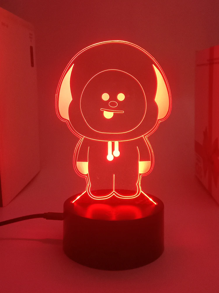 

Bts21 CHIMMY 3d led lamp for bedroom manga night lights anime action figure Decoration children hoom Kawaii gift