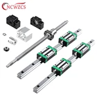HGR15 квадратные линейные направляющие рельсы 2PC HGR15 + 4PC блок HGH15CA SFU1605 шариковый винт + BKBF12 + Корпус гайки линейный привод с ЧПУ