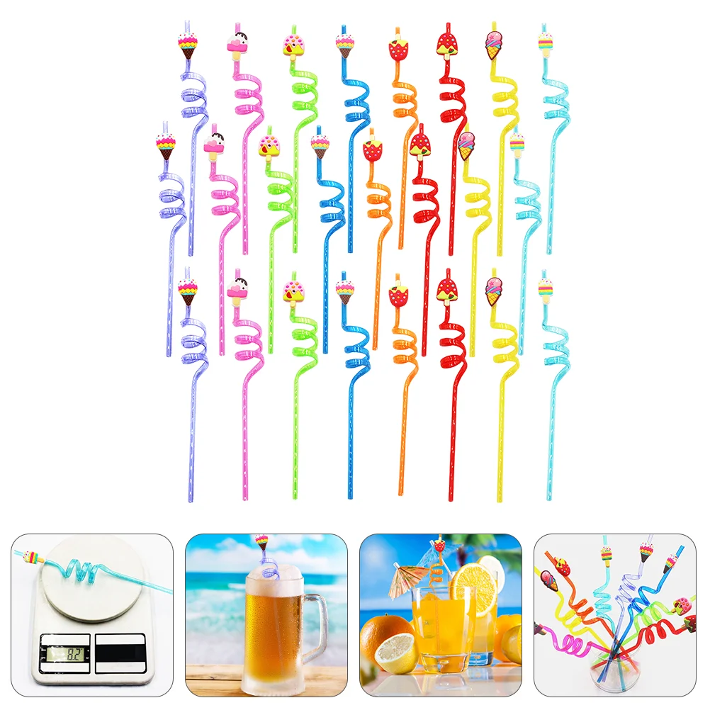 

24pcs Durable Drinking Straw Vintage Cartoon Straws Premium Party