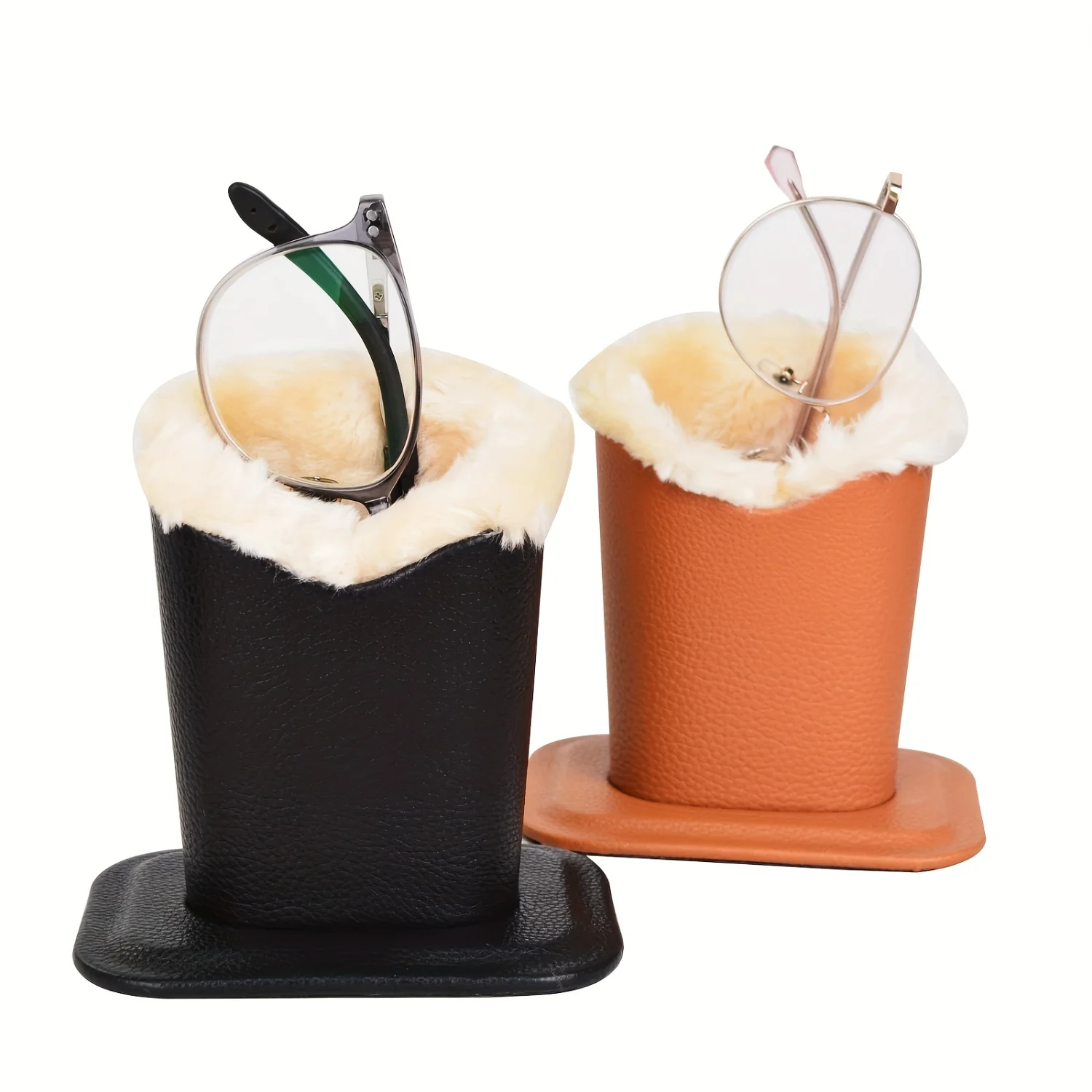 Стильный держатель для очков с тиснением личи — мягкая плюшевая подкладка