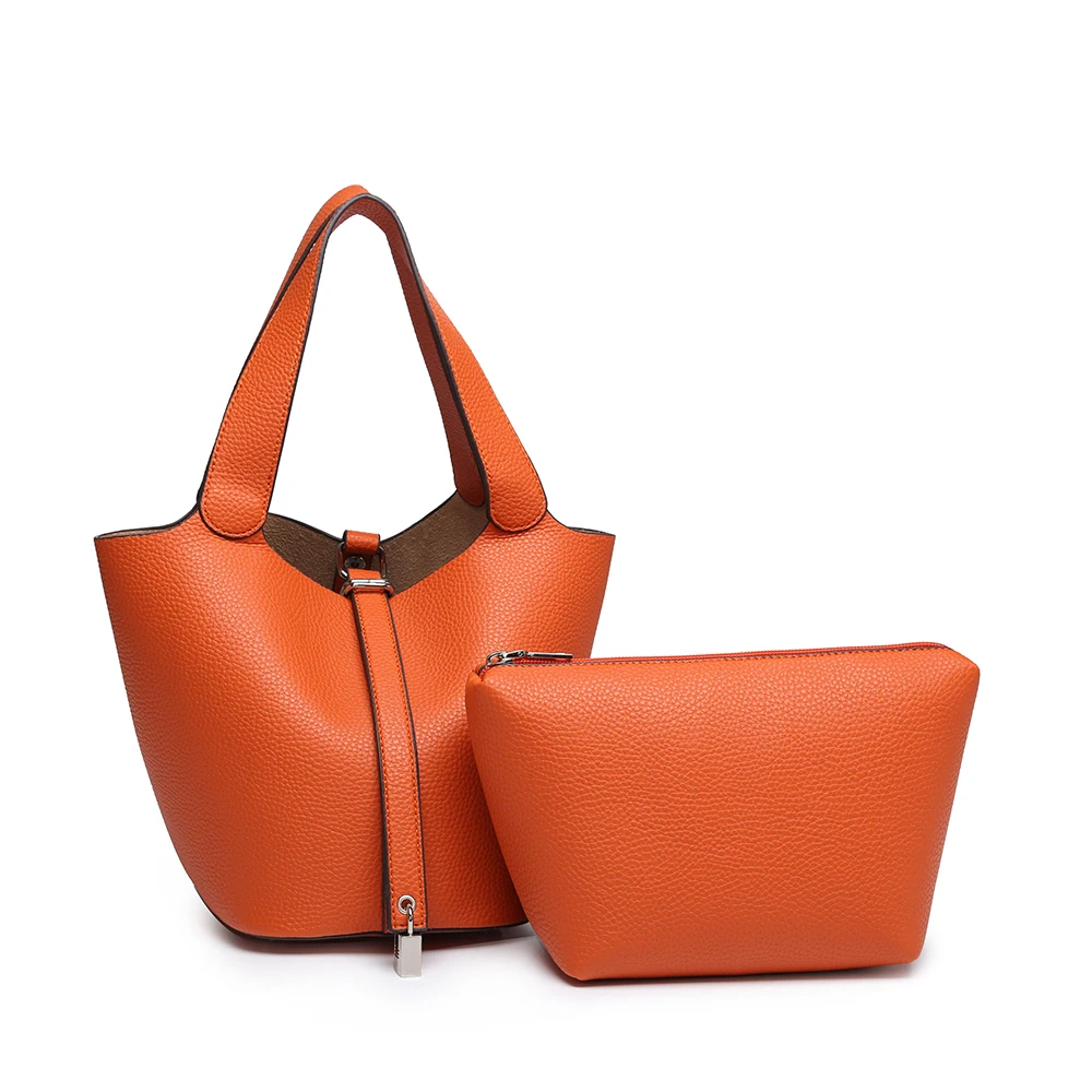 

Fashion Hot Sale Lychee Pattern PU Leather Brand Design Lady Elegant Bucket Bags Women Handbag