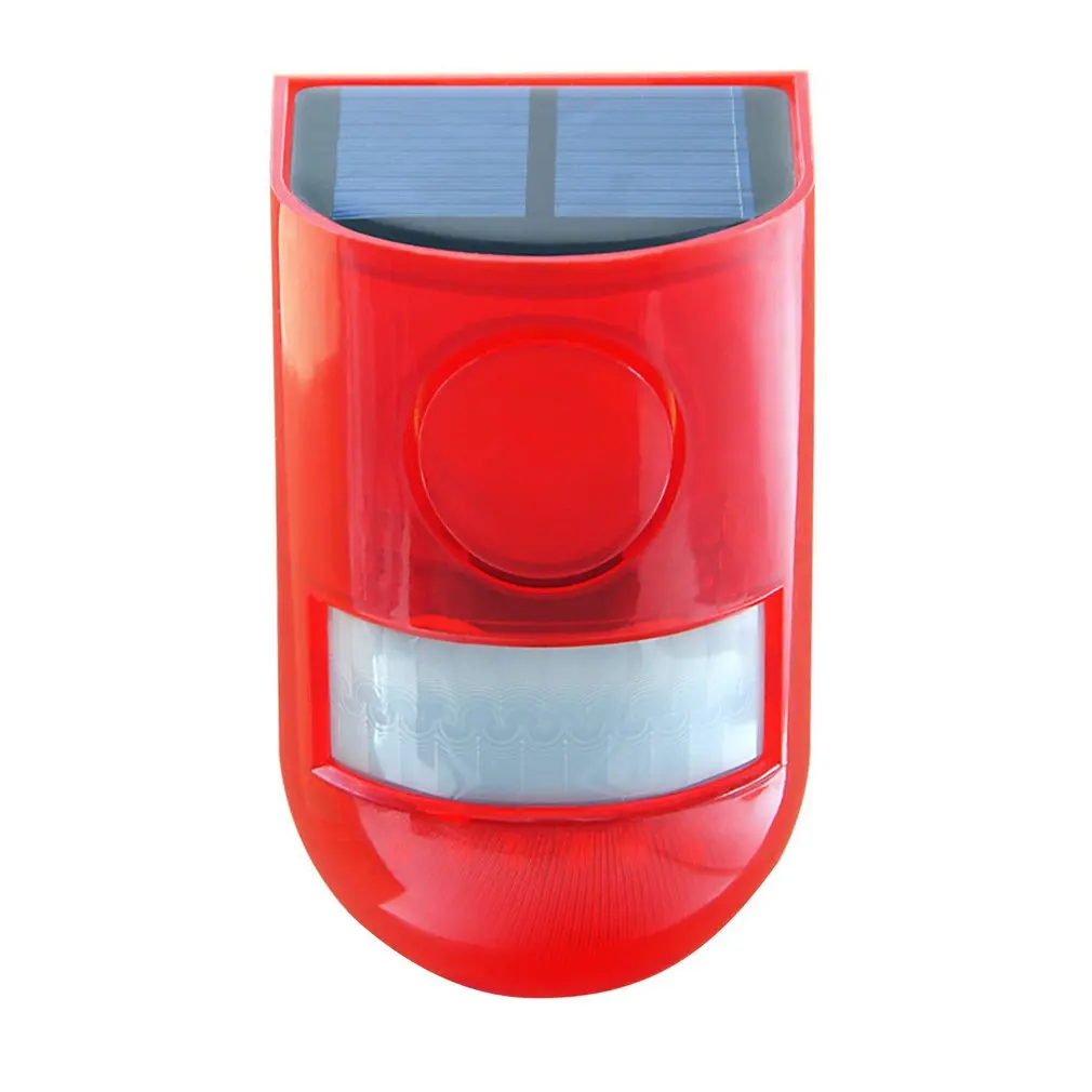 

Solar Sound Alert Flash Warning 110 Decibels Sound & Light Alarm Motion Sensor Siren Strobe Security Alarm System for Farm