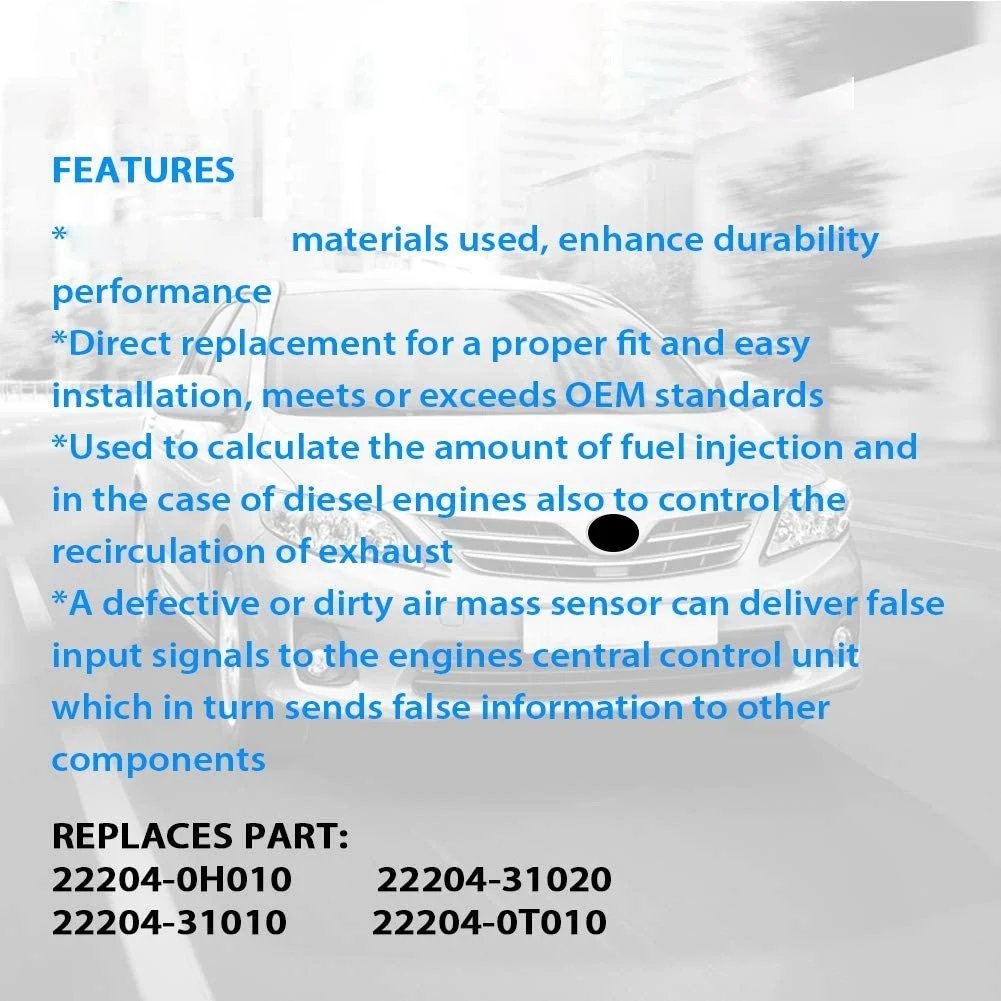 Датчик расхода воздуха для 2009-2014 Toyota Venza 22204-0H010 22204-31020 22204-31010