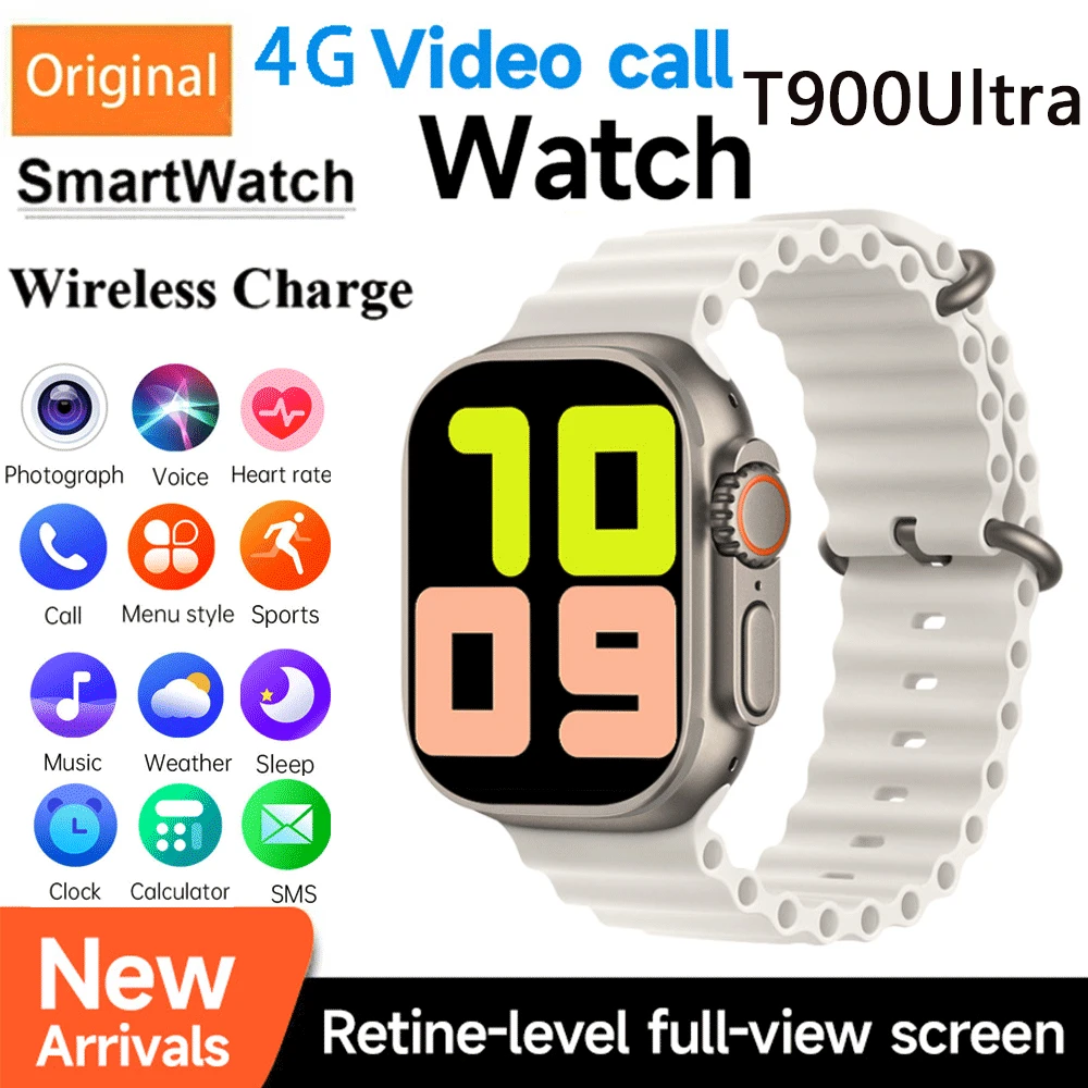 

Smart Watch T900 Ultra Bluetooth Calls Wireless Charger Mens Watch Women Sport Fitness Smartwatch for Apple Xiaomi Android Phone