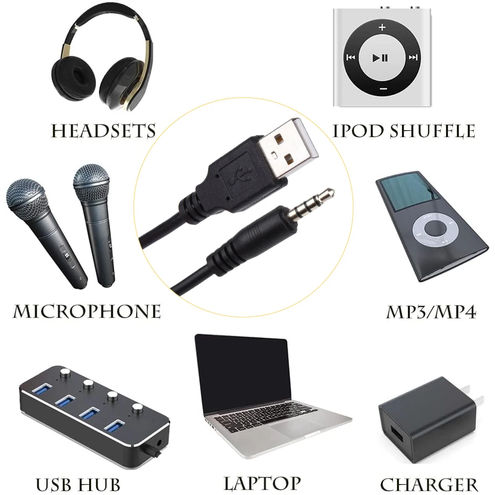 Кабель для передачи данных с USB 2 0 на 3 5 мм кабель и Aux аудиошнур MP3-плеера наушников