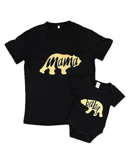

mother and son clothes family clothing mom and baby tshirt bear matching family outfits baby boho new summer kids fashion