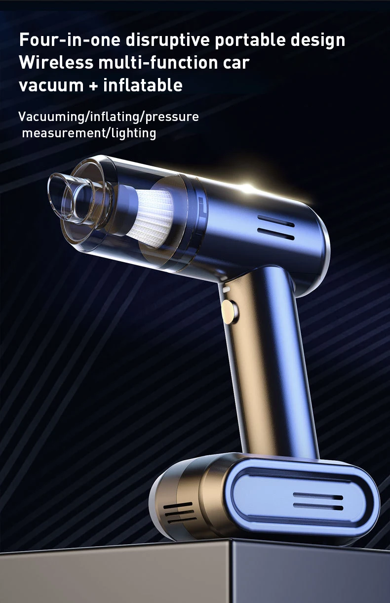 Портативный автомобильный пылесос 4 в 1 с воздушным компрессором 12 В насос для шин