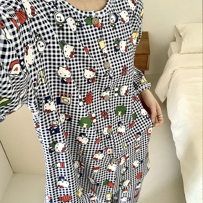 Sanrio Hello Kitty бархатные теплые пижамы милые мультяшные аниме креативные с длинными