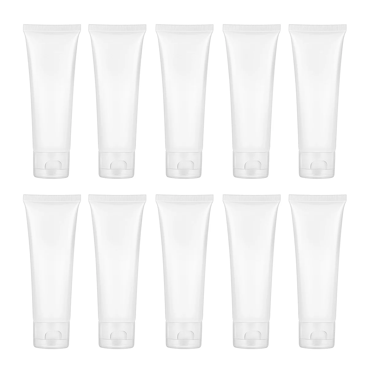 

Vosarea 10pcs 50ml Refillable Bottles Travel Squeeze Bottles Storage Container with for Shampoo Facial Cleanser Toner Hand