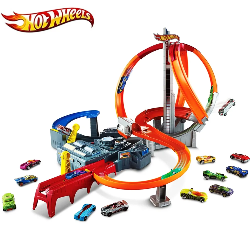

Моторизованный бустер Hot Wheels, набор высокоскоростных многополосных петель, моторизованный бустер из сплава, игрушки для мальчиков, детский ...
