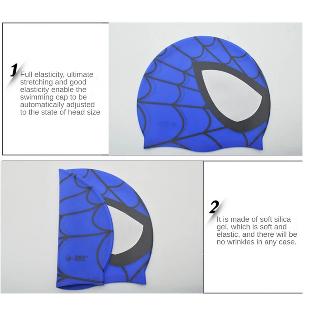 Cartoon Children Swimming Cap Waterproof Soft And Comfortable Bathing Cap No Odor High Elasticity Childrens Swimming Caps