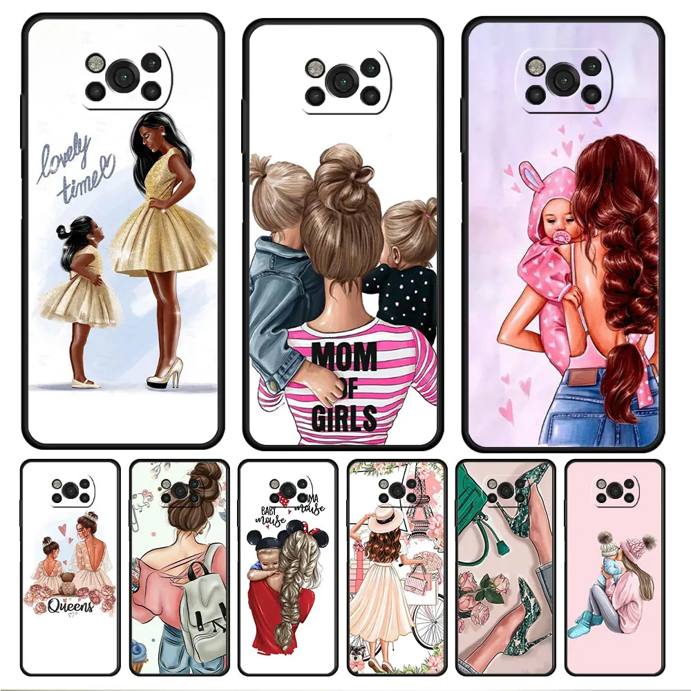 

Celulares Fundas Woman girl Super Mom baby Soft Back For Xiaomi POCO X4 11T MI 11 lite M4 Pro 5G F3 9T X3 NFC F4 GT 10T M3