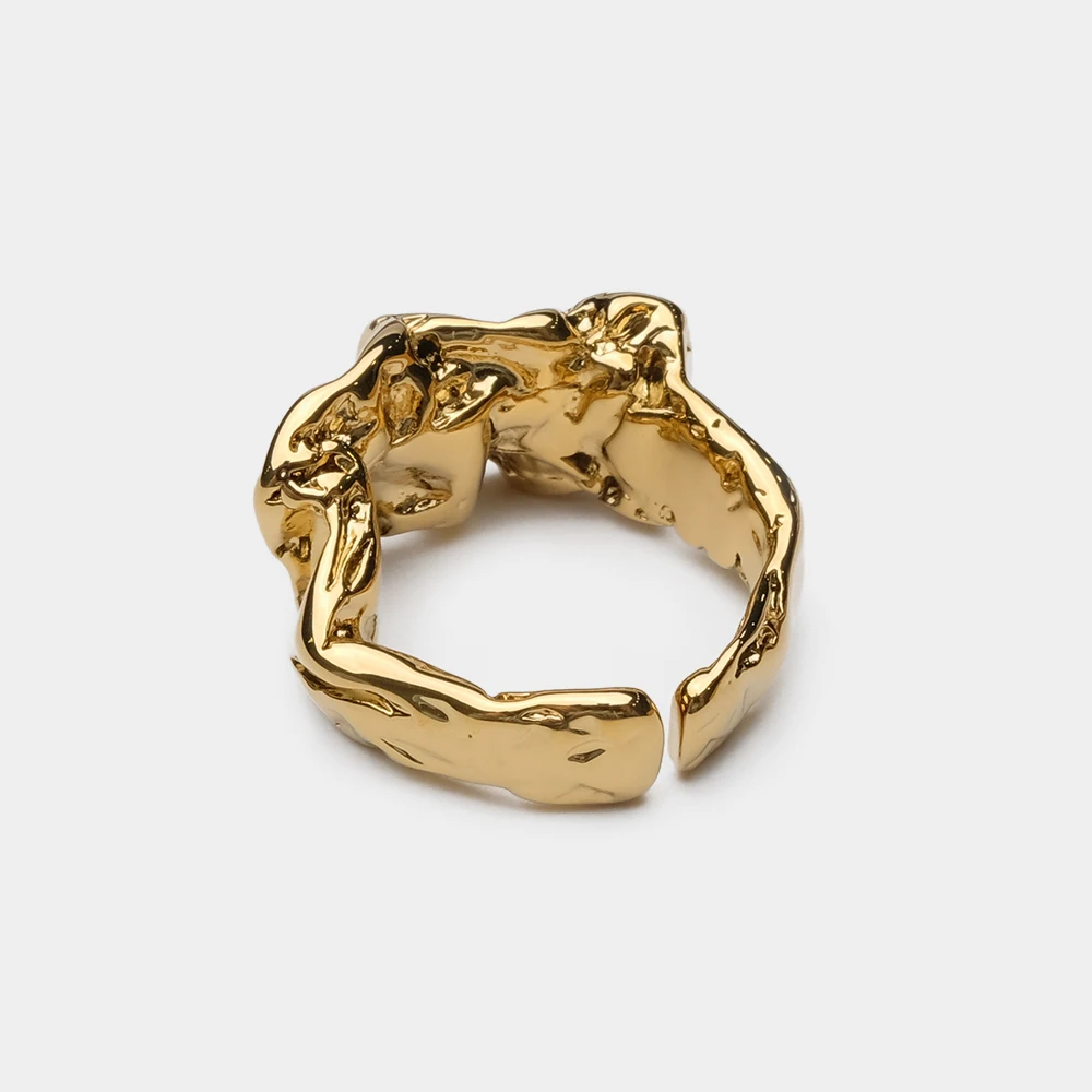 

2022 Vintage Rings for Women Fold design Fashionable irregular Open Ring