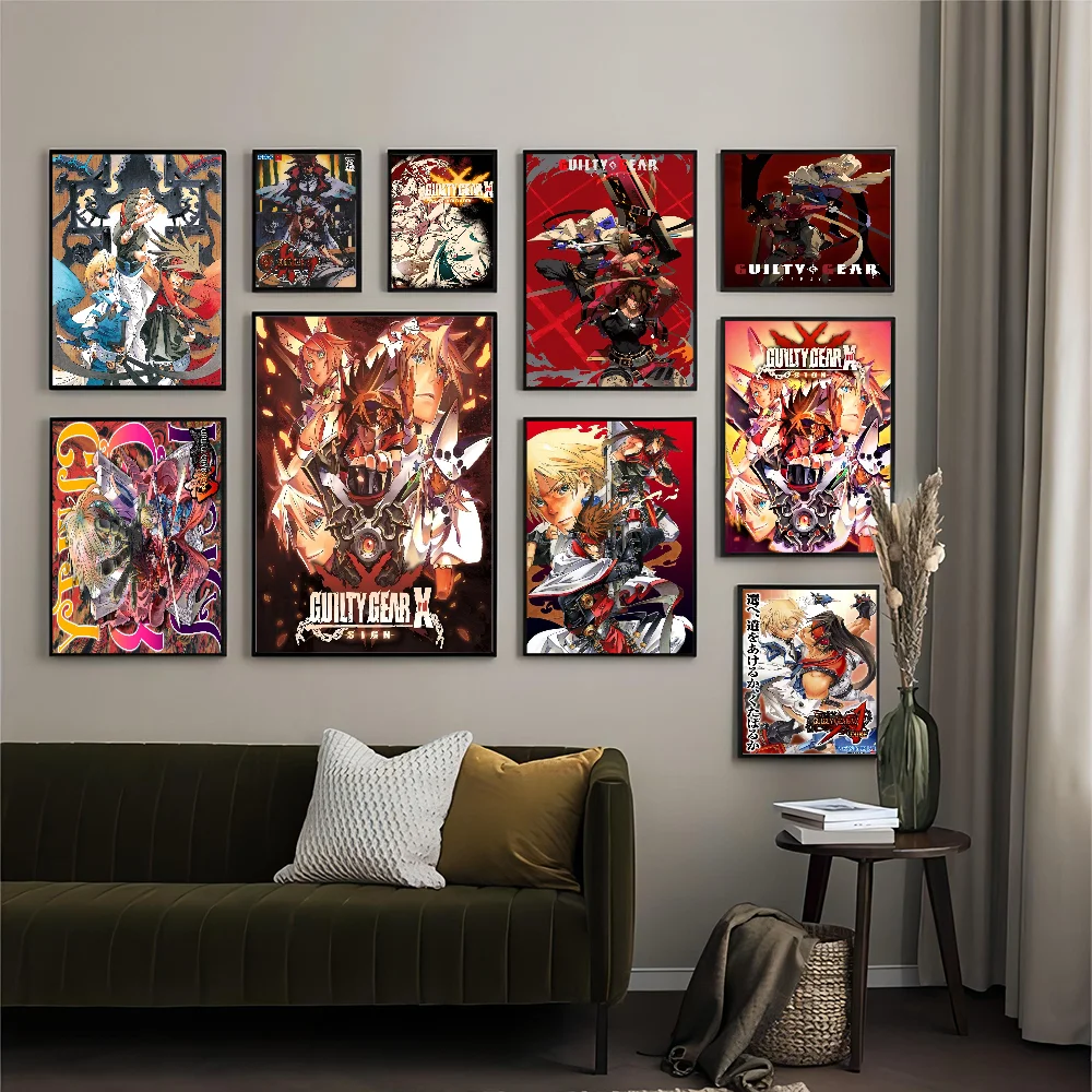 Guilty Gear Baiken Dizzy аниме постеры липкие белые бумажные наклейки DIY комната бар кафе
