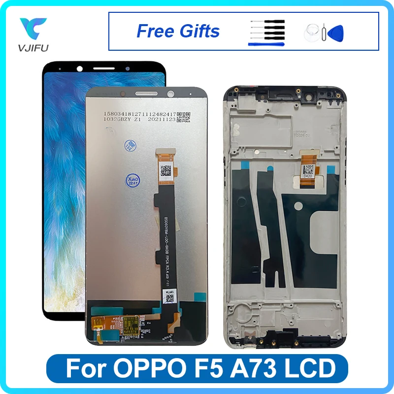 6,0 'ЖК-дисплей для OPPO F5 A73 A73T, дисплей CPH1723 CPH1727 , экран с рамкой, дигитайзер в сборе, замена, ремонт мобильного телефона