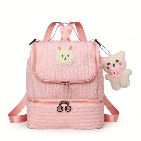 Сумка для мам на двойном плечо, модная сумка для мамы и ребенка с маленьким медведем, вместительная сумка для переноски молока, сумка для подгузников, рюкзак