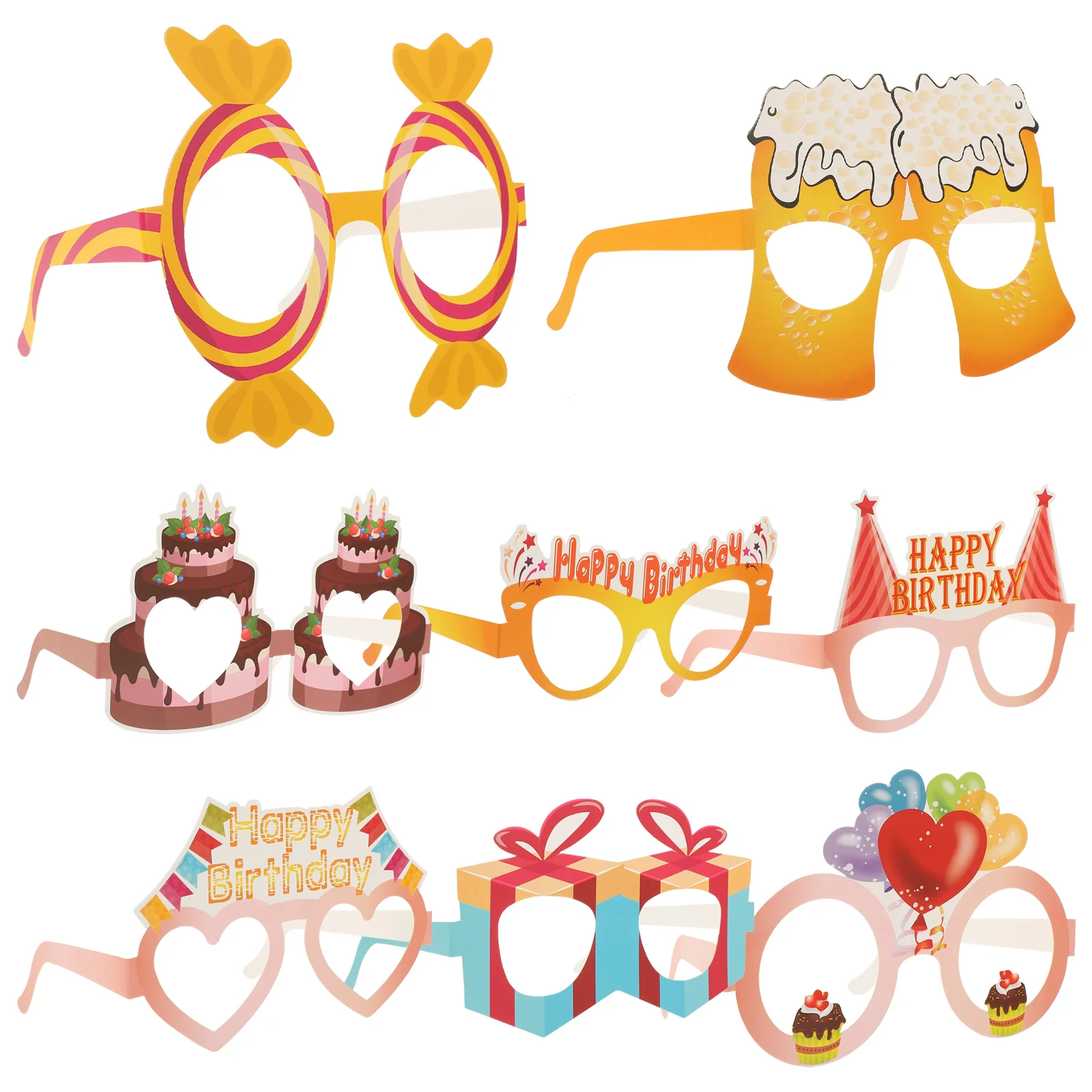 

Birthday Party Paper Glasses Sunglasses Eyewear Props Happy Eyeglasses Novelty Photo Booth Bday Animal Kids Eye Frames Supplies